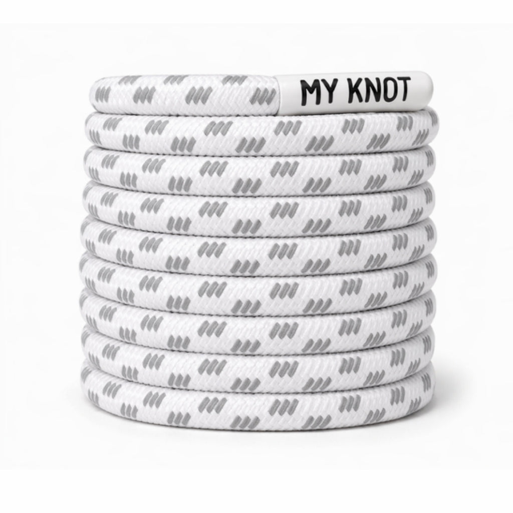 Lacet élastique blanc sans noeud serrage rapide pour sneakers MY KNOT Paris