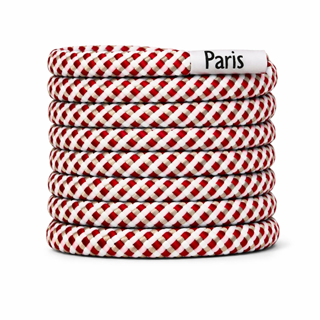 Lacet twist blanc rouge gris rond MY KNOT PARIS pour sneakers