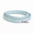 Lacet Aqua blanc et turquoise Lurex - Lacets plats premium MY KNOT PARIS
