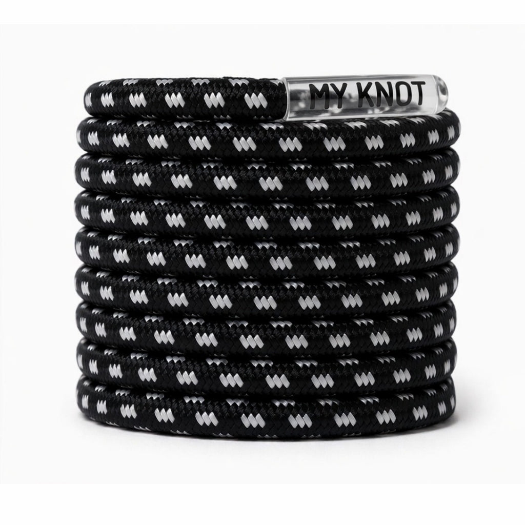 Lacet élastique noir sans noeud serrage rapide pour sneakers MY KNOT Paris