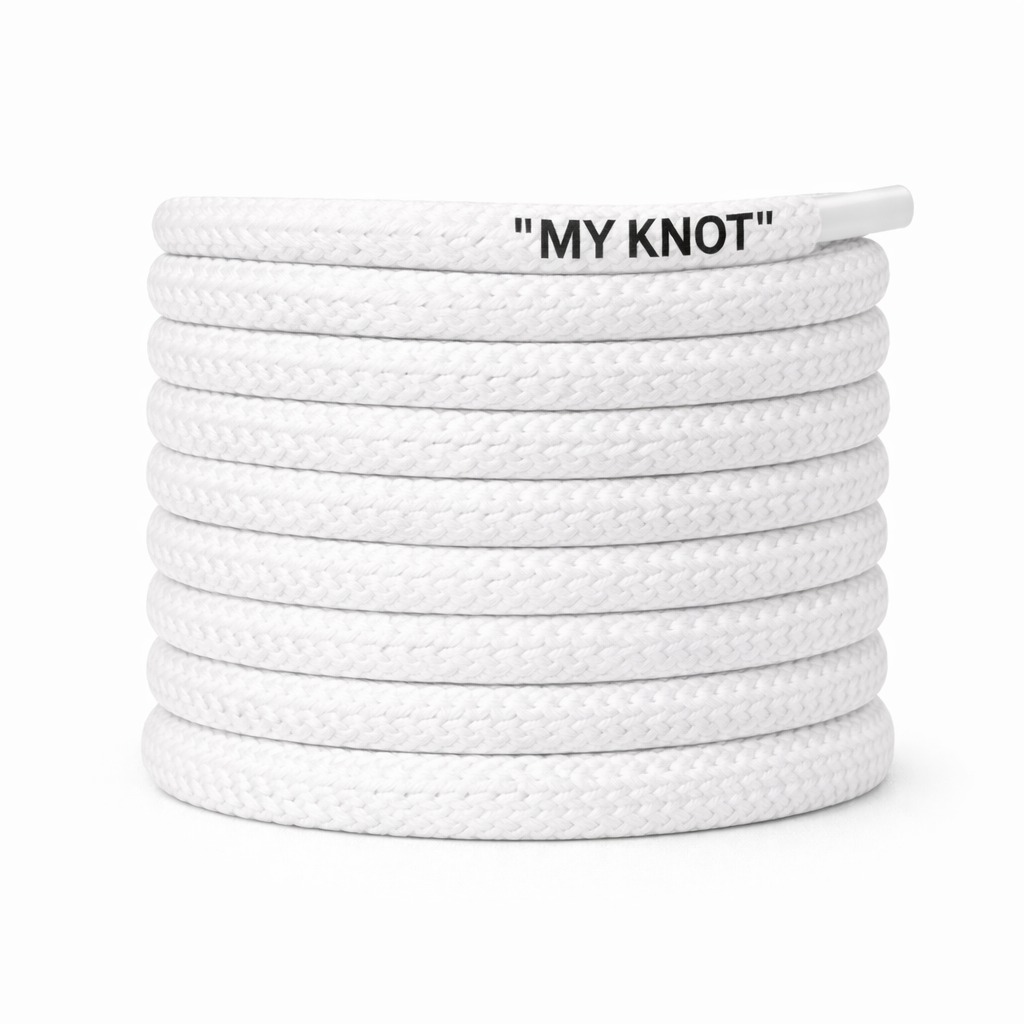Lacet blanc ovale polaire MY KNOT PARIS pour sneakers