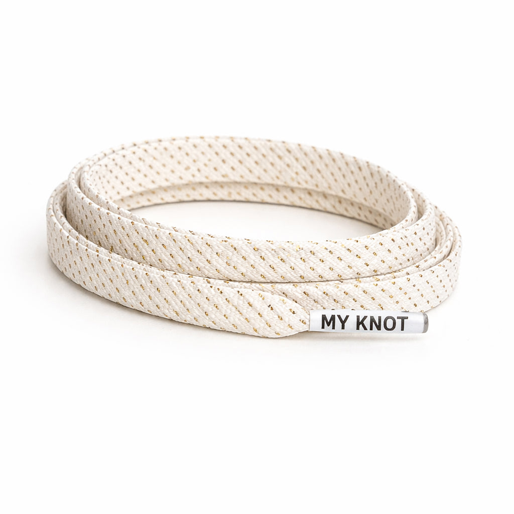 Lacet doré blanc glitter MY KNOT PARIS pour sneakers