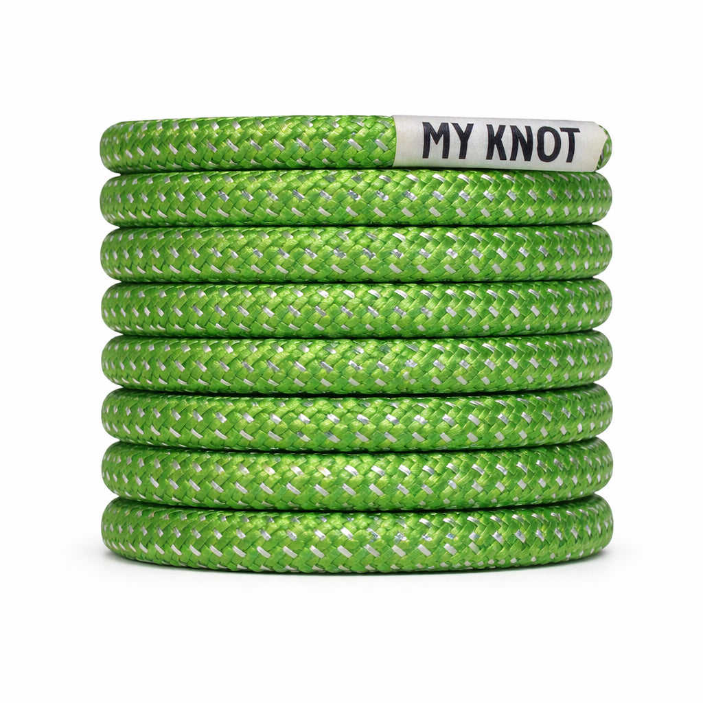 Lacet argenté vert eclat MY KNOT PARIS pour sneakers